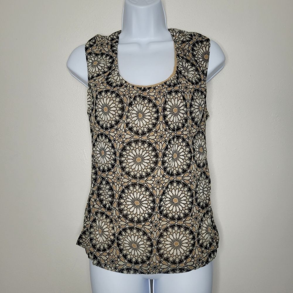 vintage y2k 90s tan geometric print celestial top size medium